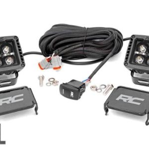 2-INCH SQUARE CREE LED LIGHTS - (PAIR | BLACK SERIES W/ COOL WHITE DRL)