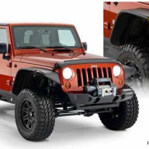 Bushwacker 10918-07 Flat Style Fender Flares. 07-18 Jeep (Set of 4) - Textured