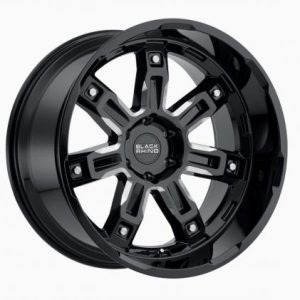 Black Rhino Locker. 17x9.5 Wheel with 5x5 Bolt Pattern - Gloss Black with Milled Spokes