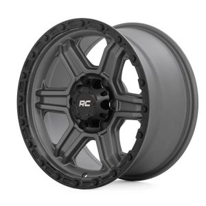 Rough Country 79 Series Wheel One-Piece | Gunmetal Gray w/Black Ring | 17x8.5 | 6x5.5 | 0mm