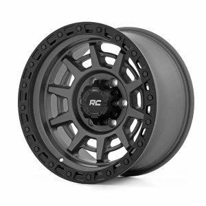 Rough Country 85 Series Wheel Simulated Beadlock | Gunmetal Gray/Black | 17x9 | 5x5.5 | -0mm