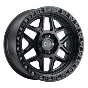 BLACK RHINO KELSO 20X9.0 5/127 ET-18 CB71.6 MATTE BLACK W/BLK BOLTS