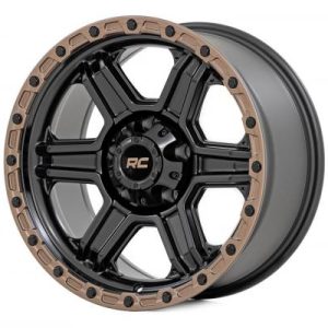 Rough Country 79 Series Wheel | One-Piece | Semi Gloss Black w/BronzeRing | 17x8.5 | 5x5 | 0mm