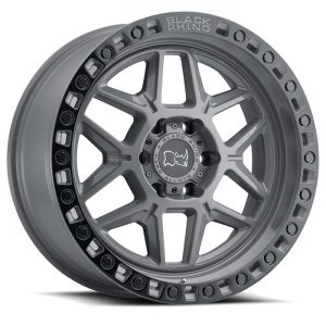 BLACK RHINO KELSO 17X9.0 5/127 ET-18 CB71.6 BATTLESHIP GRAY W/BLK LIP EDGE & BLK